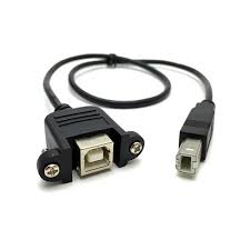 30cm USB 2.0 B Female Socket Printer To B Male Plug Panel Mount Extension Cable