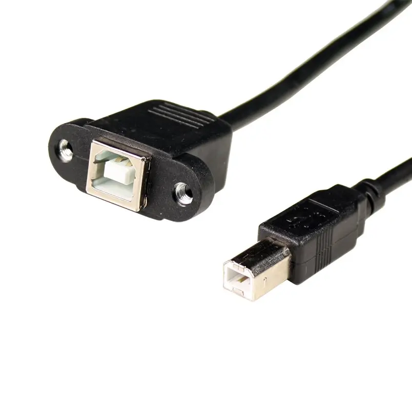 [E299] 30cm USB 2.0 B Female Socket Printer To B Male Plug Panel Mount Extension Cable