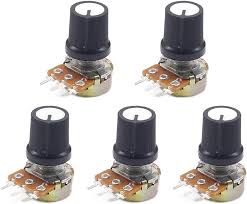 [500K] 500K Ohm 15mm 3 Pin Linear Taper Rotary Potentiometer Resistor with AG2 White Cap